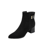 French Coarse And Small Short Boots Women's Autumn New Pointed Velvet Knight Boots Single Boots With Large Size Women's Boots High Quality Shoes