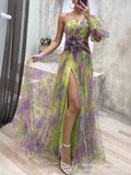 New Party Mesh Slanted Shoulder Dress INS Casual Fashion Dress Women HZ0628