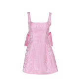 Spring 2025 New Bag Ass Dress Famous Style Temperament Sexy Collar Bow Dress DJPT