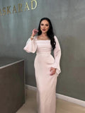 2024 New Body-Cuffed Diamond-Tieed Long-Sleeved Ribbon Dress Dress Woman
