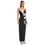 New Pearl Sling Banding Skirt Sexy Dew Fashion Flower Long Dress Dress Dress