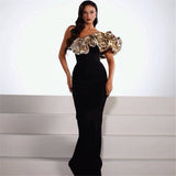 2024 Design-Sensitive Three-Dimensional Golden Flower Sleeveless Banded Dress Party Dinner Dress Dress