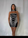 Niche Design Heavy Industry Nail Beads With Chest Banda Dress Party Dinner Dress Dress Dress