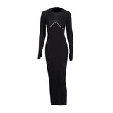 Temperament Sexy Elegant Style Dress 2025 Summer New Round Collar Hollow Design High-Sensing Knitwear Dress Woman