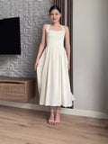 Summer Summer New High-Semperament Solid Colored Temperament With Suspension Dress