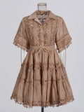 Romantic Style 2025 Summer New Collar Embroidered Lace Shirt With Elegant Half-Skirt Set