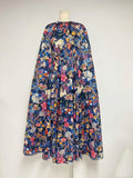 2025 Autumn New Round Collar Cloak Dress Design Waist Long Dress Dress Woman