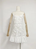 Dress Holiday Style Fresh Sweet Three-Dimensional Rose Splicing Chiffon Sling Dress Skirt