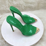 High-Heeled Slippers Women's Fine And Summer Pointed Cool Slippers With High Heels High Quality Shoes