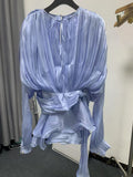 Dress 2025 Spring And Summer New Loose Long-Sleeved Sexy T-Shirt With Ribbon Dress Woman