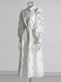 Elegant Temperament Style Dress 2025 Spring New Heavy Industry Embroidered Lantern Sleeve With Dress Dress Woman