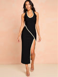 Element Hanging Neck Elastic Banding Dress Dinner Light Luxury High-End Evening Dress