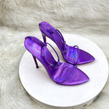 Word With Simple Sandals 12CM High Heel Sexy Fashion Large-Size Men's And Women's Backstring Shoes High Quality Shoes