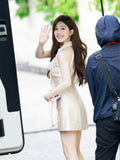 Luth's Same Thousand Gold Lace Hanging Neck Dress Female Summer Temperament Short Sleeveless Clame Skirt