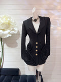 Scented Suit Dress 2025 Spring And Summer Single Row Buckle Large Three-Dimensional Flowers High-End Temperament Dress Dress Skirt