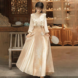 Design Autumn Evening Chinese Style Women's Clothing Element Half Dress Set 8829
