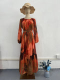Eastern Muslims Spring 2024 New Chiffon Print Fashion Temperament Dress