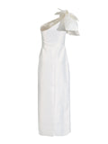 Temperament Sexy Dress 2025 Summer New Single Shoulder Three-Bunnyed Blanage Folds Shoulder Dress Woman