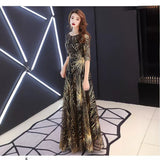Sky Evening Dress 2025 New Spring Long-Term Skinny Noble Banquet Annual Conference Host Performance Dress Dress Woman