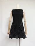 Sweet Pink Petal Spliced Sling Sling Waist Top Design Is Beautiful To Receive Short Waist Dress