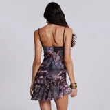New Spring Women's Sexy Hottie Sleeveless Sling Net Bare Umbilly High Waist Repair Dress DJPT