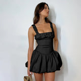 French Fashion Fluffy Dress 2025 Summer New Sling Skirt DJPT