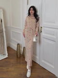 2024 Women's Two Sets Of Breathable Casual Collar Flower Print Dress