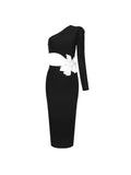 New Fashion Sexy Flowers To Wear A One-Shoulder Banded Dress Light Luxury Niche Evening Dress