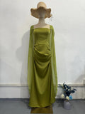 Autumn Fashion Temperament Long Splicing Design Fairy Shawl Dress Dress Dress
