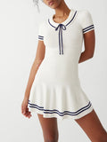 Shuxin's New Summer New College Style Short-Sleeved Knitted Short-Sleeved Girl Polo Collar Dress A Dress