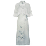 Empty Mountain New Rain Hanfu Women's Chinese Style To Improve The Daily Chinese Elements Cheongsam Dress Set 8689