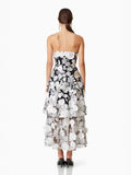 New Flower Three-Dimensional Decoration Solid Color Tarnish Sleeveless Long Dress Woman