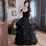 Word Shoulder Evening Dress Woman 2025 New Art Exam Graduation Evening Dress Dress Spring Temperament Banquet Dress