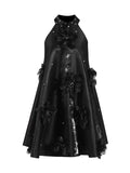 Sexy Famous Wind Hanging Neck Skirt 2025 Summer New Heavy Industry Nail Bead Three-Dimensional Spliced Feather Dress