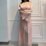 2024 Round Collar Light Dress Slim Slim Light Luxury With Long Skirt