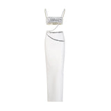 Babes Dress Suit Woman 2025 Spring New Heavy Industry Diamond Tsets Tsets Bursts Tosed Skirt