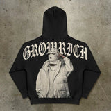 Fashion Vintage Skull Print Hoodie Y2k Couple Street Hoodie DJPT