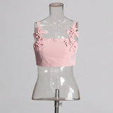 Temperament Elegant Wind 2025 Spring New Three-Dimensional Flower Sling Sling Belt High Waist Mid-Long Skirt Suit Woman