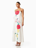 Stitching Three-Dimensional Decoration 2025 New Sling Skirt Loose Waist Long Solid Color Dress Women's Summer