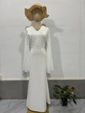 Women's Clothing 2024 Autumn New Fashion V-Neck Long-Sleeved Bag Hip Pencil Dress