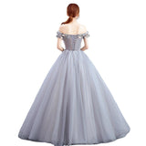 New Female Color Yarn Studio Bridal Banquet Presided Evening Dress Solo Performance Dress
