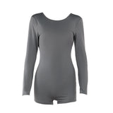 Autumn 2025 New Temperament Body-Dressed Long Sleeve Shorts Basics DJPT