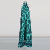 Holiday Wind Sleeveless Hanging Neck Ribbon Dress 2025 New Back Wave Dot Print Dress Women's Summer