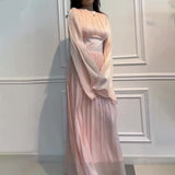 2024 Round Collar Light Dress Slim Slim Light Luxury With Long Skirt