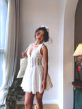 Design Embroidery Waist Temperament Thin Dress 2024 Summer Pure Sexy Hollow High Waist Fluffy Skirt