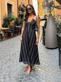 Summer 2024 Beach-Winded Holiday Sexy Striped Sling Dress