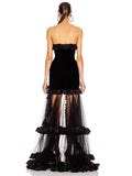 Summer Tide Brand Goddess Personality Design Sexy Wrapped Chest High Open Fork Mesh Tug On The Floor Dress Dress