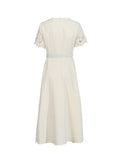 Temperament Famous Style Dress 2025 Summer New Nail Drill Three-Dimensional Flowers Hollow Waist Thin Dress