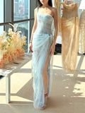 Minority Temperament Lace Mesh Embroidery Dress Woman 2025 New High-End Feel Banquet Waist Dress