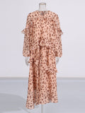 Print Niche Brand The Same Two Sets Of 2025 Summer New V-Neck Long-Sleeved Top Skirt Suit